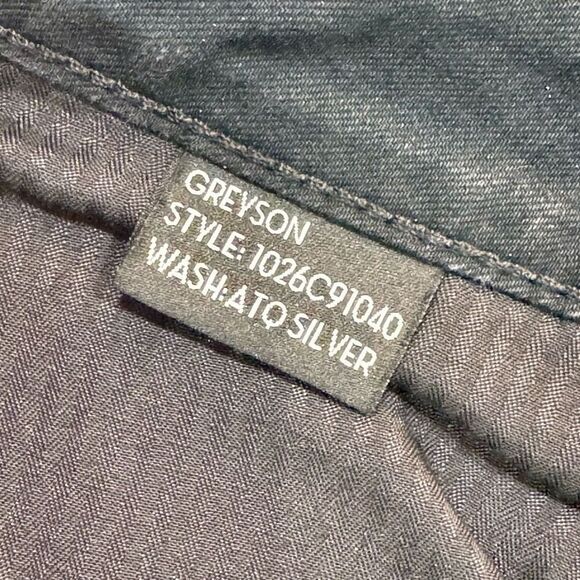 Monfrere Grant Skinny Grayson ATO Silver Metallic finish Pants. Size 38 - Picture 7 of 9